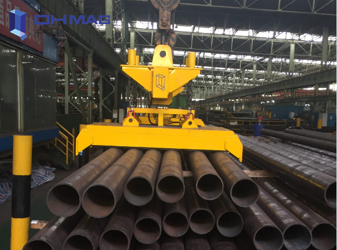 電永磁起重吊具，吊多根鋼管案例|千豪磁電